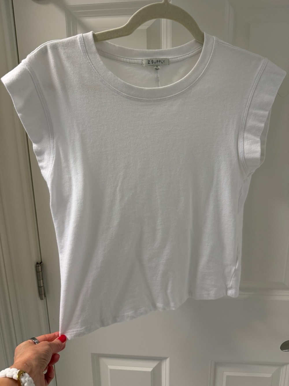 Z Supply White Cap Sleeve Crew Tee